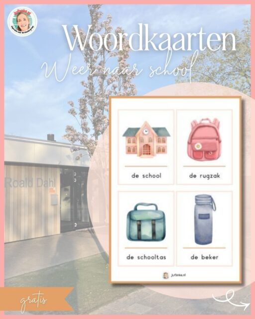 36 woordkaarten ‘Weer naar school’. Gratis te downloaden op m’n site. 😃

🔗 Jufanke > organisatie > start & einde schooljaar