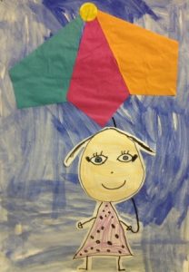 herfst kleuters paraplu vouwen knutselen