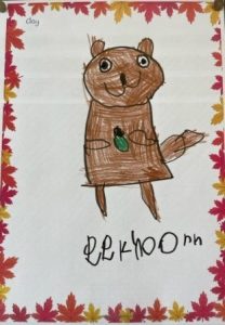 herfst tekenen eekhoorn