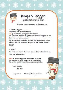 knopenkaartjes kleuters winter
