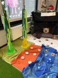 wij gaan op berenjacht spelhoek kleuters