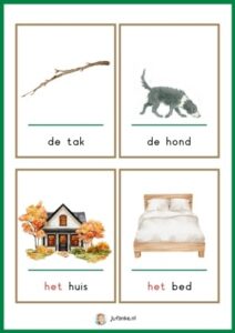 woordkaarten wij gaan op berenjacht kleuters