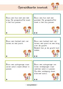 bouwhoek opdrachten kleuters