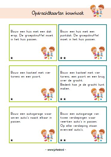 bouwhoek opdrachten kleuters