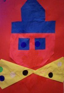 clown vouwen 16 vierkantjes