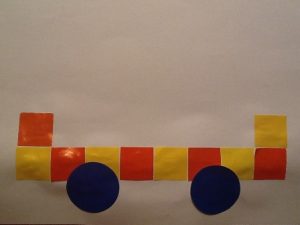 carnavalswagen mozaiek blokjes kleuters