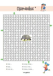 cijferdoolhof kleuters natuur herfst