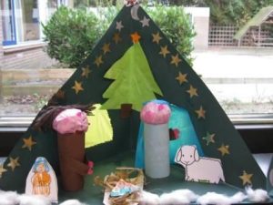 kerststal knutselen kleuters