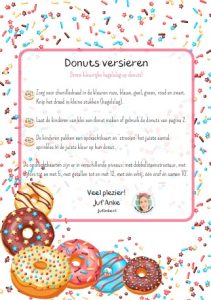 donuts versieren telkaarten kleuters