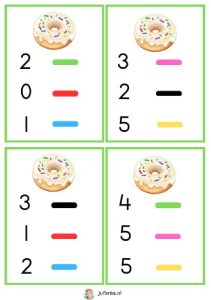 donuts versieren telkaarten kleuters