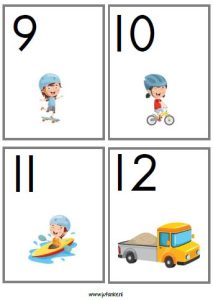 verkeer vervoer getalkaarten kleuters