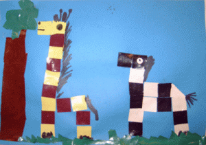 giraf of zebra van blokjes