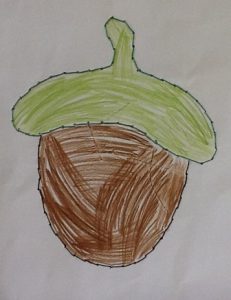 herfst eikel borduren