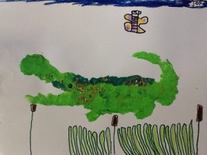 krokodil stempelen kleuters