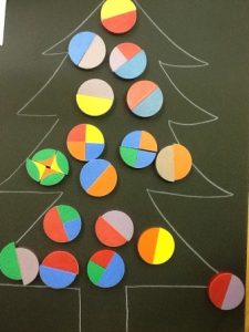 kerstboom cirkeldoos figurovorm kleuters