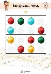 denkpuzzels kerst kleuters