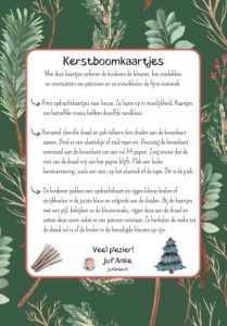 kerst rijgen kleuters fijne motoriek