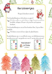 kerstkaartjes telkaarten kleuters