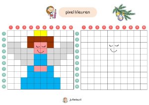pixel kleuren kerst kleuters