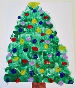 kerstboom stempelen kleuters