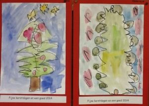 kerstboom waterverf tekenen kleuters