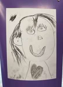 zelfportret kleuters houtskool