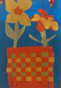 bloemenvaas vlechten thema lente kleuters