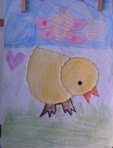 kuiken borduren boerderij lente pasen