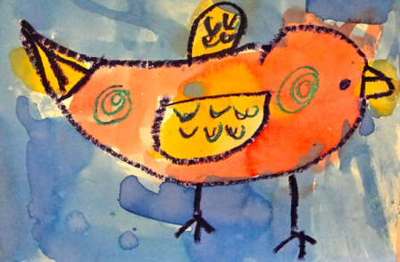 vogel verven en tekenen