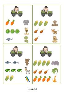 lunchlijstjes telkaarten dierentuin kleuters