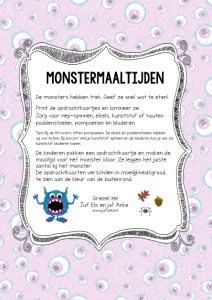 monstermaaltijden telkaarten halloween kleuters