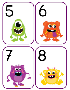 monsters halloween kleuters getalkaarten