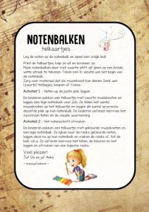 notenbalken telkaarten kleuters thema muziek