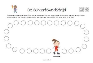schaatsen dobbelspel kleuters