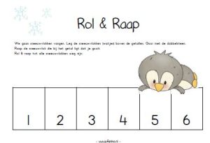 rol en raap winter kleuters dobbelen