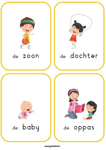 rollenkaarten huishoek kleuters spel