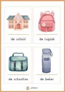 woordkaarten naar school kleuters