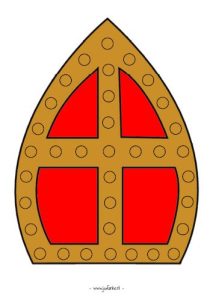 dobbelen mijter versieren sinterklaas kleuters
