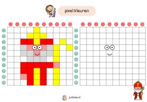 sinterklaas pixel kleuren