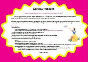 sprookjes speurtocht kleuters
