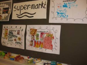 reclameposter maken kleuters supermarkt