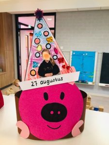 verjaardagsmuts feestvarken kleuters