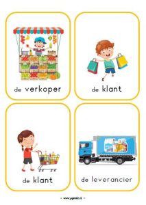 winkel rollenkaarten supermarkt kleuters