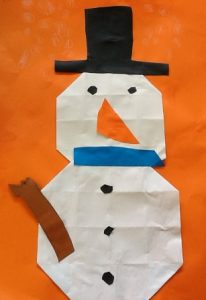 sneeuwpop vouwen kleuters