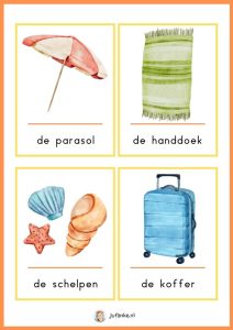 woordkaarten zomer