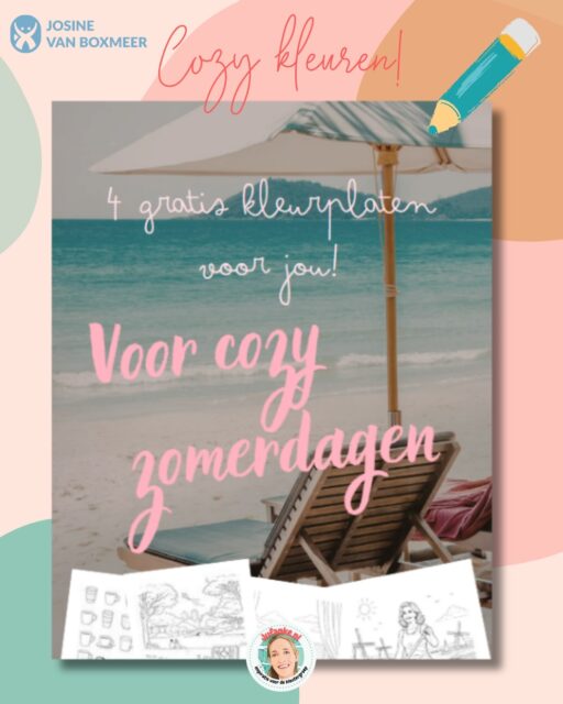 Cozy kleuren in de zomervakantie! 🫟
Speciaal voor jullie 4 gratis kleurplaten voor volwassenen om heerlijk relaxt in te kleuren aan het strand, op de camping, in de tuin of aan het zwembad. 💦 Daar word je toch rustig van?! 

🔗 Je downloadt de kleurplaten via de link op de homepage van Jufanke.nl. 

🧘🏼‍♀️ Meer kleuren? Mijn zus maakte een kleurboek passend bij haar boek Ontprikkelen. Benieuwd? Check haar Insta-account @ontprikkelenmetjosine.