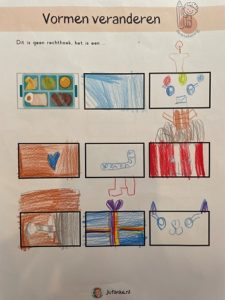 denktekening vormen veranderen kleuters