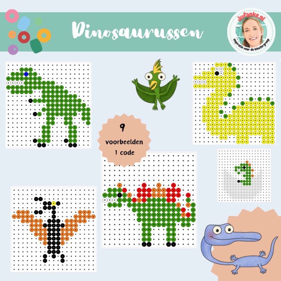 kralenplankvoorbeelden dinosaurussen kleuters