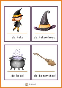 woordkaarten halloween en griezelen
