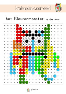 kleurenmonster kralenplankvoorbeeld